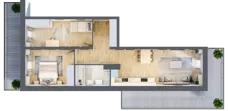 3 pokoje, mieszkanie 60,76 m², piętro 7, oferta nr A2.5.7.M28, Nowe Promenady, Wrocław, Kleczków, Psie Pole, ul. Czesława Miłosza