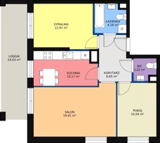 3 pokoje, mieszkanie 66,08 m², piętro 1, oferta nr B1_20, Duo Residence, Radom, Śródmieście, ul. Waryńskiego