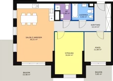 3 pokoje, mieszkanie 77,38 m², parter, oferta nr B2_2, Duo Residence, Radom, Śródmieście, ul. Waryńskiego
