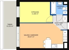 2 pokoje, mieszkanie 38,61 m², parter, oferta nr B2_4, Duo Residence, Radom, Śródmieście, ul. Waryńskiego
