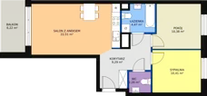 3 pokoje, mieszkanie 59,18 m², piętro 1, oferta nr B2_10, Duo Residence, Radom, Śródmieście, ul. Waryńskiego