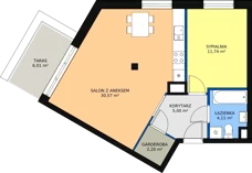 2 pokoje, mieszkanie 53,54 m², parter, oferta nr B2_30, Duo Residence, Radom, Śródmieście, ul. Waryńskiego