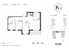 4 pokoje, mieszkanie 86,24 m², piętro 1, oferta nr A.1.1, K48, Gdańsk, Przymorze, ul. Kołobrzeska 48