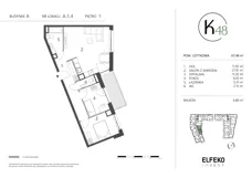 3 pokoje, mieszkanie 67,48 m², piętro 1, oferta nr A.1.4, K48, Gdańsk, Przymorze, ul. Kołobrzeska 48