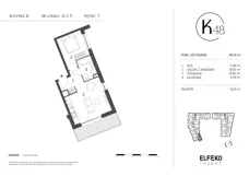 2 pokoje, mieszkanie 40,10 m², piętro 1, oferta nr A.1.5, K48, Gdańsk, Przymorze, ul. Kołobrzeska 48