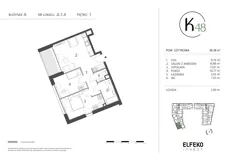 3 pokoje, mieszkanie 58,38 m², piętro 1, oferta nr A.1.6, K48, Gdańsk, Przymorze, ul. Kołobrzeska 48