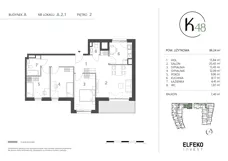 4 pokoje, mieszkanie 86,24 m², piętro 2, oferta nr A.2.1, K48, Gdańsk, Przymorze, ul. Kołobrzeska 48