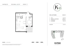 2 pokoje, mieszkanie 49,29 m², piętro 2, oferta nr A.2.2, K48, Gdańsk, Przymorze, ul. Kołobrzeska 48