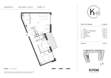 3 pokoje, mieszkanie 67,48 m², piętro 2, oferta nr A.2.4, K48, Gdańsk, Przymorze, ul. Kołobrzeska 48