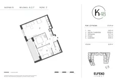 3 pokoje, mieszkanie 57,47 m², piętro 2, oferta nr A.2.7, K48, Gdańsk, Przymorze, ul. Kołobrzeska 48
