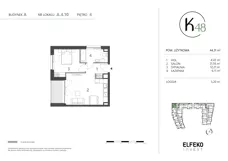 2 pokoje, mieszkanie 44,31 m², piętro 4, oferta nr A.4.10, K48, Gdańsk, Przymorze, ul. Kołobrzeska 48