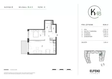 2 pokoje, mieszkanie 49,96 m², piętro 4, oferta nr B.4.3, K48, Gdańsk, Przymorze, ul. Kołobrzeska 48