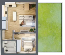 2 pokoje, mieszkanie 47,67 m², parter, oferta nr 5/M4, Nowa Cegielnia, Gorzów Wielkopolski, Janice, ul. Warszawska 185