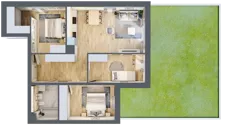 4 pokoje, mieszkanie 75,00 m², parter, oferta nr C01, Tarasy Rokietnicy, Rokietnica, ul. Trakt Napoleoński