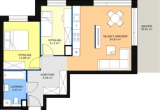 3 pokoje, mieszkanie 59,91 m², piętro 3, oferta nr A24, Bytkowska 113, Katowice, Wełnowiec-Józefowiec, ul. Bytkowska 113