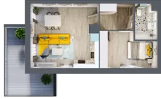 2 pokoje, mieszkanie 42,32 m², piętro 9, oferta nr A44, Kilińskiego, Elbląg, Zatorze, ul. Jana Kilińskiego
