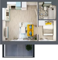 2 pokoje, mieszkanie 29,54 m², piętro 9, oferta nr B36, Kilińskiego, Elbląg, Zatorze, ul. Jana Kilińskiego