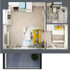 2 pokoje, mieszkanie 29,54 m², piętro 10, oferta nr B41, Kilińskiego, Elbląg, Zatorze, ul. Jana Kilińskiego