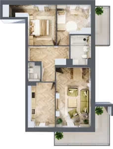 3 pokoje, mieszkanie 68,58 m², parter, oferta nr bud-1-M43, Osiedle Central Park - etap II, Kajkowo, ul. Widok