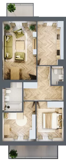 3 pokoje, mieszkanie 65,84 m², piętro 1, oferta nr bud-2-M32, Osiedle Central Park - etap II, Kajkowo, ul. Widok