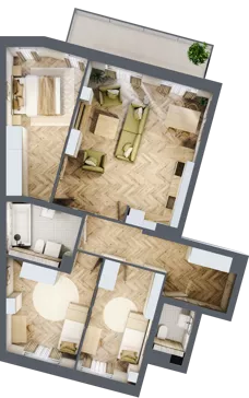 4 pokoje, mieszkanie 82,48 m², parter, oferta nr bud-2-M53, Osiedle Central Park - etap II, Kajkowo, ul. Widok
