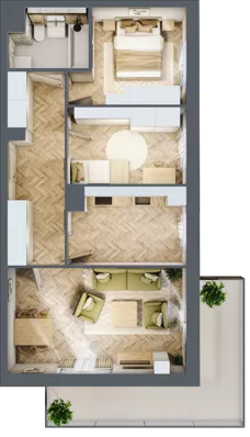 3 pokoje, mieszkanie 63,23 m², parter, oferta nr bud-3-M27, Osiedle Central Park - etap II, Kajkowo, ul. Widok