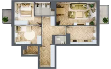 3 pokoje, mieszkanie 74,28 m², piętro 2, oferta nr bud-3-M36, Osiedle Central Park - etap II, Kajkowo, ul. Widok
