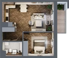 2 pokoje, mieszkanie 47,81 m², piętro 1, oferta nr 1-36, Fromborska, Elbląg, Nad Jarem, ul. Fromborska 2B