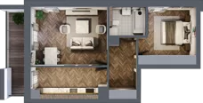 2 pokoje, mieszkanie 53,56 m², parter, oferta nr 1-4, Fromborska, Elbląg, Nad Jarem, ul. Fromborska 2B