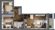 3 pokoje, mieszkanie 59,92 m², parter, oferta nr 1-33, Fromborska, Elbląg, Nad Jarem, ul. Fromborska 2B