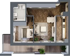 2 pokoje, mieszkanie 48,44 m², parter, oferta nr 1-3, Fromborska, Elbląg, Nad Jarem, ul. Fromborska 2B