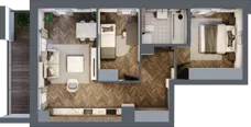 3 pokoje, mieszkanie 53,65 m², parter, oferta nr 2-74, Fromborska, Elbląg, Nad Jarem, ul. Fromborska 2B