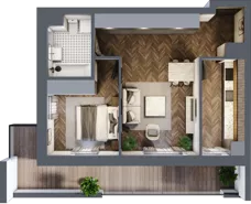 2 pokoje, mieszkanie 48,44 m², piętro 1, oferta nr 2-77, Fromborska, Elbląg, Nad Jarem, ul. Fromborska 2B