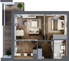 2 pokoje, mieszkanie 44,91 m², piętro 3, oferta nr 3-67, Fromborska, Elbląg, Nad Jarem, ul. Fromborska 2B