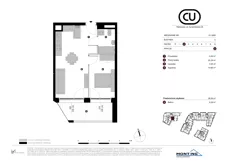 2 pokoje, mieszkanie 39,08 m², piętro 2, oferta nr A.2.M06, Cynamonowa Ursynów, Warszawa, Ursynów, Ursynów Centrum, ul. Cynamonowa 23