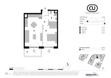 2 pokoje, mieszkanie 42,48 m², piętro 1, oferta nr B.1.M09, Cynamonowa Ursynów, Warszawa, Ursynów, Ursynów Centrum, ul. Cynamonowa 23