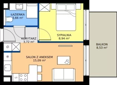 2 pokoje, apartament inwestycyjny 31,41 m², piętro 2, oferta nr 2.L15, Goose Bay, Gąski, ul. Nadbrzeżna 76