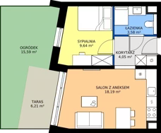 2 pokoje, apartament inwestycyjny 35,46 m², parter, oferta nr 0.L1, Goose Bay, Gąski, ul. Nadbrzeżna 76