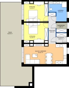 3 pokoje, apartament inwestycyjny 70,94 m², piętro 3, oferta nr 3.L1, Goose Bay, Gąski, ul. Nadbrzeżna 76