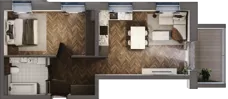 2 pokoje, mieszkanie 46,29 m², piętro 2, oferta nr 2_23A, Zielony Horyzont Apartamenty, Łódź, Widzew, Stoki, ul. Jędrowizna