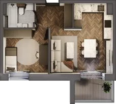 2 pokoje, mieszkanie 37,66 m², piętro 2, oferta nr 2_25, Zielony Horyzont Apartamenty, Łódź, Widzew, Stoki, ul. Jędrowizna