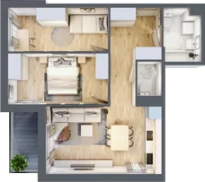 3 pokoje, mieszkanie 55,04 m², piętro 5, oferta nr B2.A503, Osiedle ArtPark, Łódź, Polesie, ul. Wołowa 4a