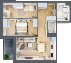 3 pokoje, mieszkanie 55,04 m², piętro 6, oferta nr B2.A603, Osiedle ArtPark, Łódź, Polesie, ul. Wołowa 4a