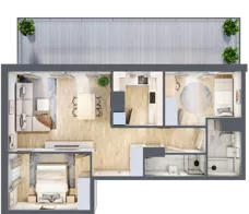 3 pokoje, mieszkanie 58,99 m², piętro 8, oferta nr B2.A804, Osiedle ArtPark, Łódź, Polesie, ul. Wołowa 4a