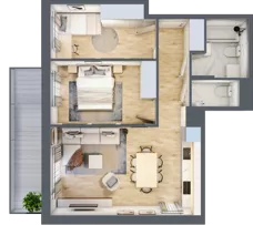 3 pokoje, mieszkanie 55,63 m², piętro 5, oferta nr B3.A503, Osiedle ArtPark, Łódź, Polesie, ul. Wołowa 4a