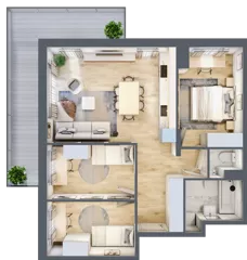 4 pokoje, mieszkanie 67,70 m², piętro 5, oferta nr B3.A504, Osiedle ArtPark, Łódź, Polesie, ul. Wołowa 4a