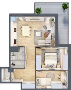 2 pokoje, mieszkanie 54,32 m², piętro 4, oferta nr B3.B406, Osiedle ArtPark, Łódź, Polesie, ul. Wołowa 4a