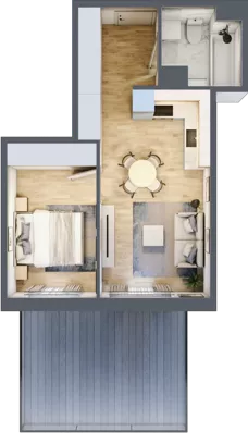 2 pokoje, mieszkanie 37,78 m², piętro 1, oferta nr B3.A102, Osiedle ArtPark, Łódź, Polesie, ul. Wołowa 4a