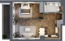 2 pokoje, mieszkanie 48,56 m², piętro 1, oferta nr A13, Novy Mateczny, Kraków, Podgórze, ul. Łagiewnicka 33a