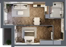 2 pokoje, mieszkanie 49,10 m², piętro 4, oferta nr A54, Novy Mateczny, Kraków, Podgórze, ul. Łagiewnicka 33a